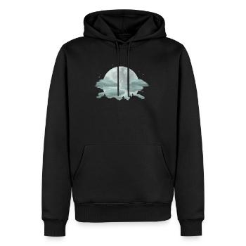 Nuit de pleine lune - Sweat à capuche Premium bio Homme - noir - Devant - Nico (187cm)