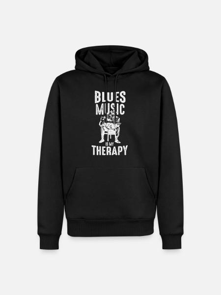Le blues est ma thérapie - Sweat à capuche Premium bio Homme - noir