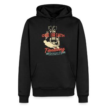 Ein Atemzug Apnoetauchen freediving Kultur Idee - Männer Premium Bio Hoodie - Schwarz - Vorne - Nico (187cm)