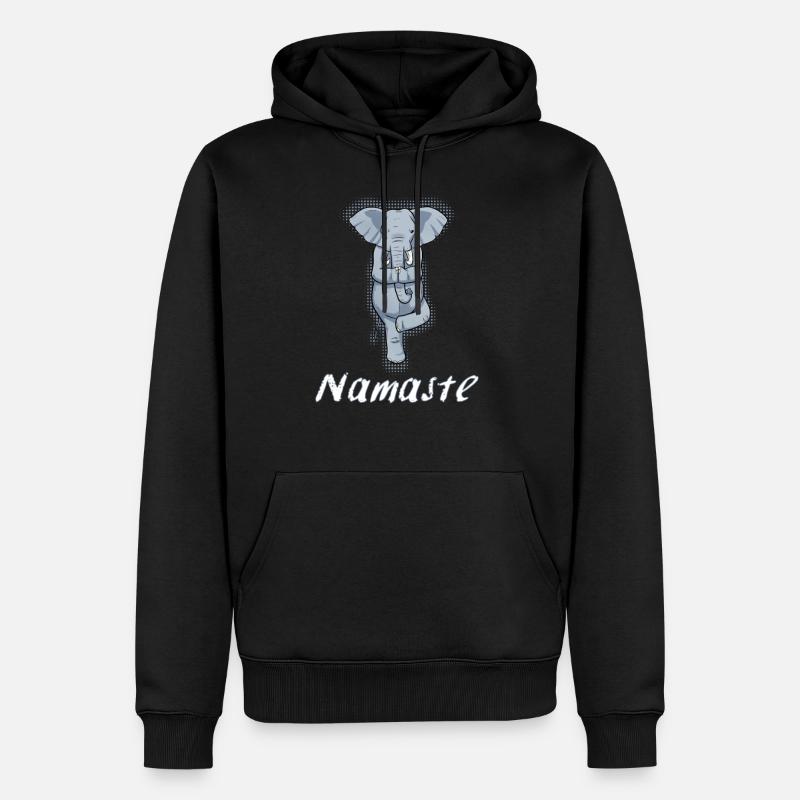 Éléphant de yoga Namaste Inde cadeau de méditation - Sweat à capuche Premium bio Homme - noir