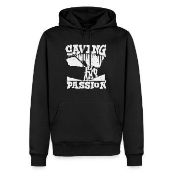 Spéléologie - Sweat à capuche Premium bio Homme - noir - Devant - Nico (187cm)