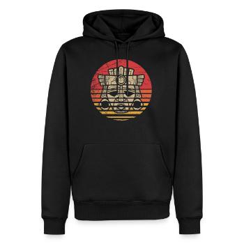Journée amérindienne, tête inca, look rétro - Sweat à capuche Premium bio Homme - noir - Devant - Nico (187cm)