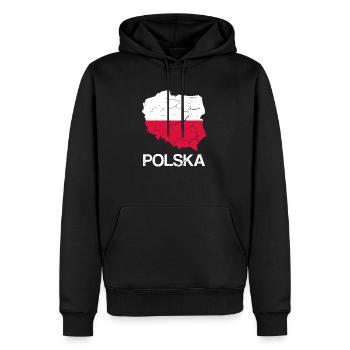Polska Polen Polnische Flagge Polnisch - Männer Premium Bio Hoodie - Schwarz - Vorne - Nico (187cm)