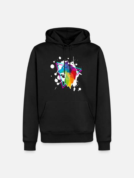 wolf - Men’s Premium Organic Hoodie - black