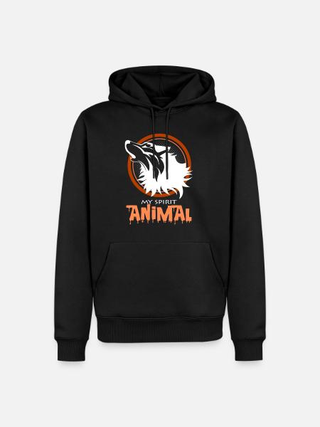 loups - Sweat à capuche Premium bio Homme - noir