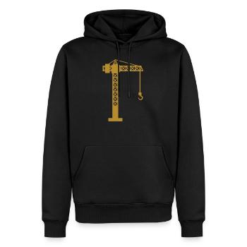 Kran Baustelle - Männer Premium Bio Hoodie - Schwarz - Vorne - Nico (187cm)