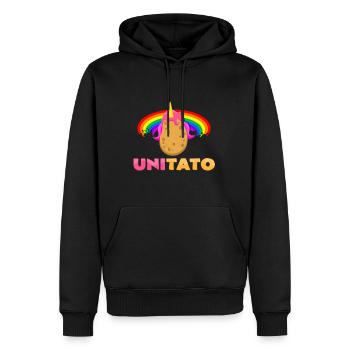 Einhorn Kartoffel - Männer Premium Bio Hoodie - Schwarz - Vorne - Nico (187cm)