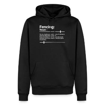 Nom d'escrime - Sweat à capuche Premium bio Homme - noir - Devant - Nico (187cm)