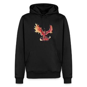 Phönix - Männer Premium Bio Hoodie - Schwarz - Vorne - Nico (187cm)