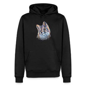 Renard - Sweat à capuche Premium bio Homme - noir - Devant - Nico (187cm)
