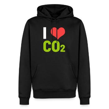 CO2 dioxyde de carbone - Sweat à capuche Premium bio Homme - noir - Devant - Nico (187cm)