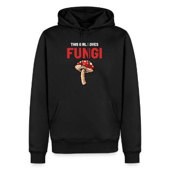 Champignons champignons mycologues - Sweat à capuche Premium bio Homme - noir - Devant - Nico (187cm)