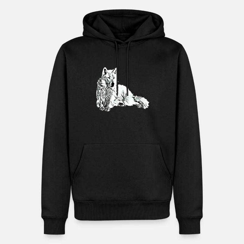 Loup - Sweat à capuche Premium bio Homme - noir