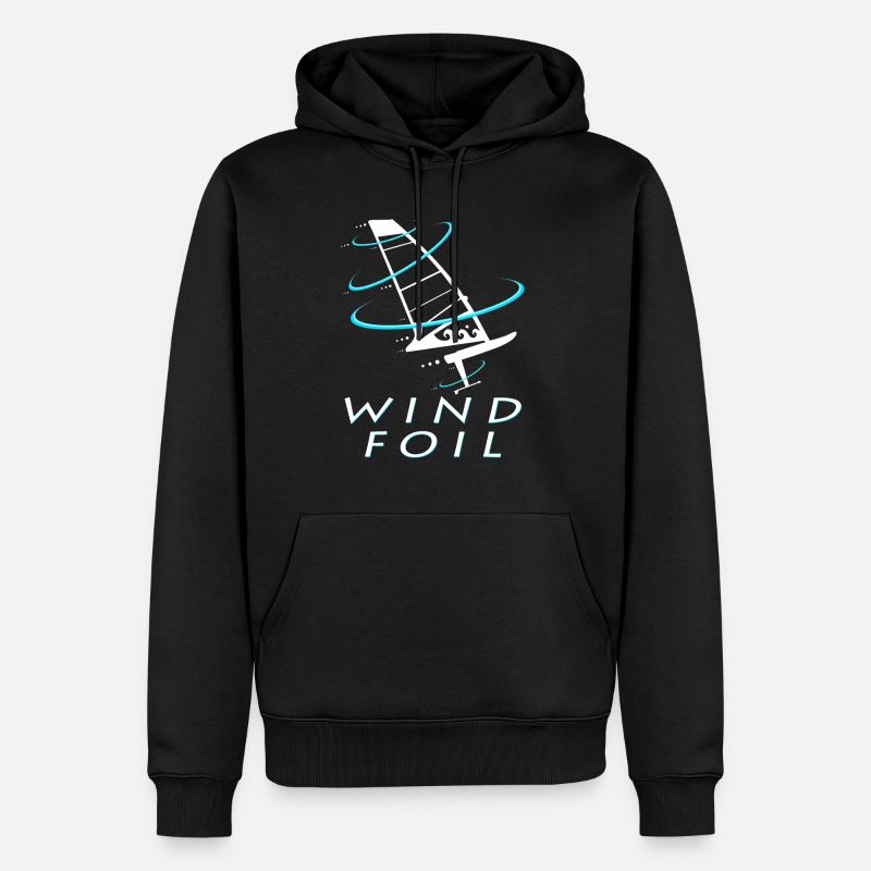 Windfoiling - Sweat à capuche Premium bio Homme - noir
