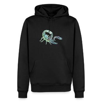 Scorpion - Sweat à capuche Premium bio Homme - noir - Devant - Nico (187cm)