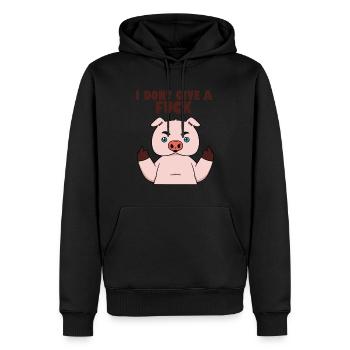 Ich gebe nicht ein fuck Pig i don't give a fuck Pi - Männer Premium Bio Hoodie - Schwarz - Vorne - Nico (187cm)