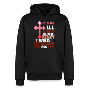 Christ - Männer Premium Bio Hoodie - Schwarz - Vorne - Nico (187cm)
