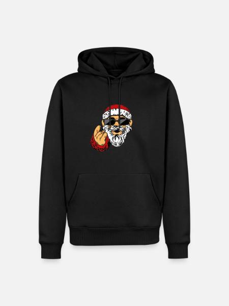 cool santa weihnachtsmann geschenk - Männer Premium Bio Hoodie - Schwarz