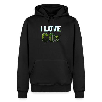 J'aime le dioxyde de carbone CO2 - Sweat à capuche Premium bio Homme - noir - Devant - Nico (187cm)