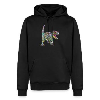 Dinosaures - Sweat à capuche Premium bio Homme - noir - Devant - Nico (187cm)
