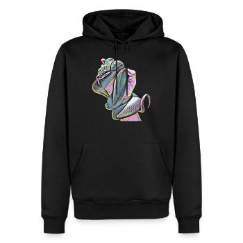Schlange - Männer Premium Bio Hoodie - Schwarz - Vorne - Nico (187cm)