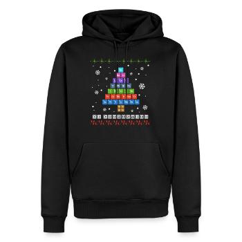 Chemistree, Christmas tree from periodic table - Men’s Premium Organic Hoodie - black - Front - Nico (187cm)