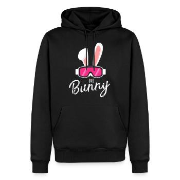 Ski Bunny auf 2 Ski,Häschen,Winter Party Apres Ski - Männer Premium Bio Hoodie - Schwarz - Vorne - Nico (187cm)