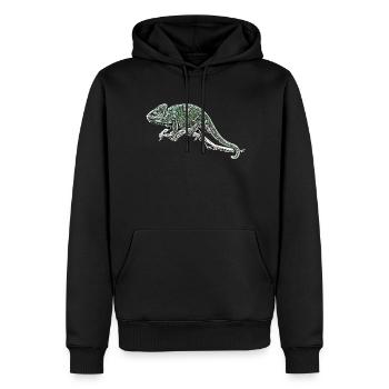 Caméléon - Sweat à capuche Premium bio Homme - noir - Devant - Nico (187cm)