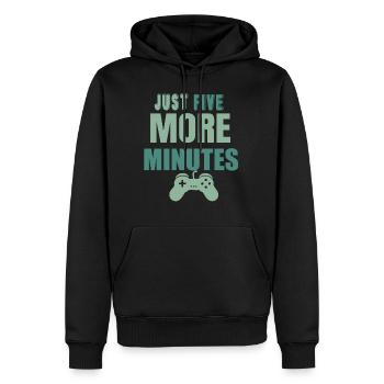 Encore cinq minutes - Sweat à capuche Premium bio Homme - noir - Devant - Nico (187cm)
