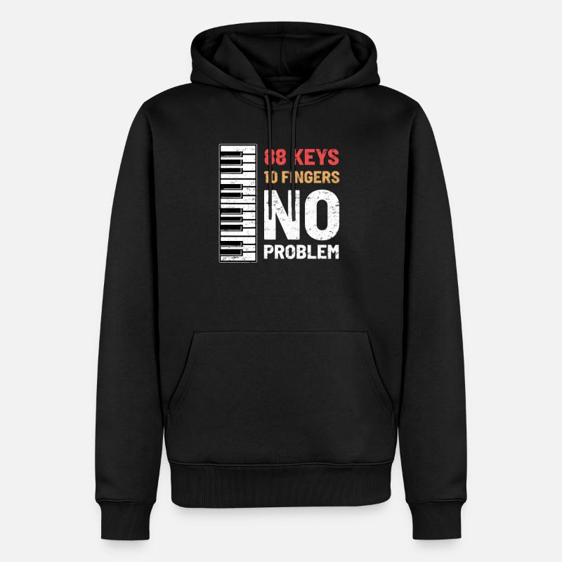 pianiste piano - Sweat à capuche Premium bio Homme - noir