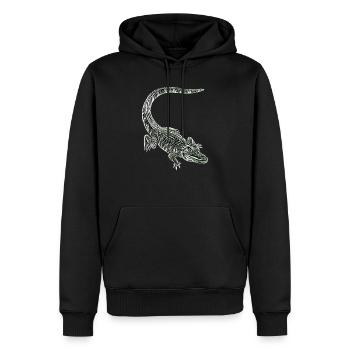 Alligator - Männer Premium Bio Hoodie - Schwarz - Vorne - Nico (187cm)