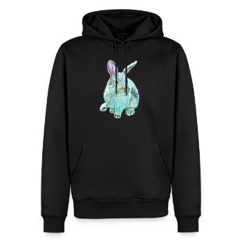 Rabbit - Men’s Premium Organic Hoodie - black - Front - Nico (187cm)