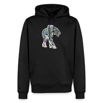 Tigre à dents de sabre - Sweat à capuche Premium bio Homme - noir - Devant - Nico (187cm)