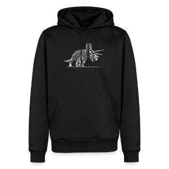 Triceratops - Männer Premium Bio Hoodie - Schwarz - Vorne - Nico (187cm)