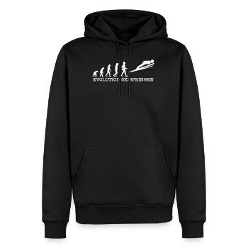 Evolution Skispringen T-Shirt Geschenk Skispringer - Männer Premium Bio Hoodie - Schwarz - Vorne - Nico (187cm)