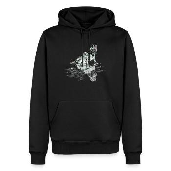 Leguan - Männer Premium Bio Hoodie - Schwarz - Vorne - Nico (187cm)
