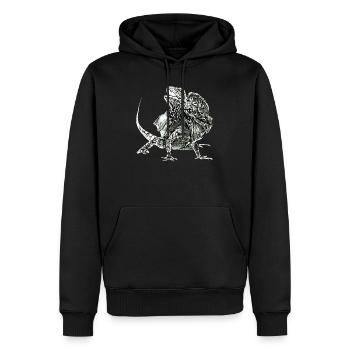 Lézard à collier - Sweat à capuche Premium bio Homme - noir - Devant - Nico (187cm)