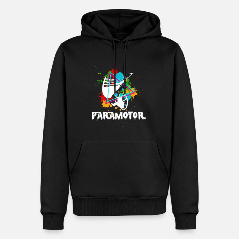 paramoteur - Sweat à capuche Premium bio Homme - noir