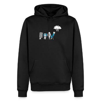 Cloud Computing Evolution Computer Development - Men’s Premium Organic Hoodie - black - Front - Nico (187cm)