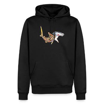 Hammerhai - Männer Premium Bio Hoodie - Schwarz - Vorne - Nico (187cm)