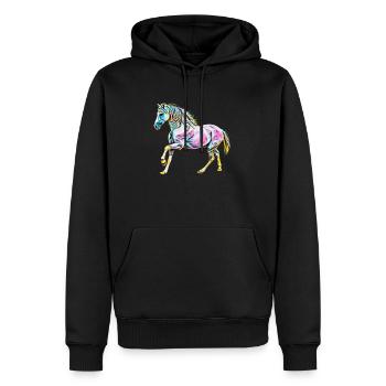 Pferd - Männer Premium Bio Hoodie - Schwarz - Vorne - Nico (187cm)