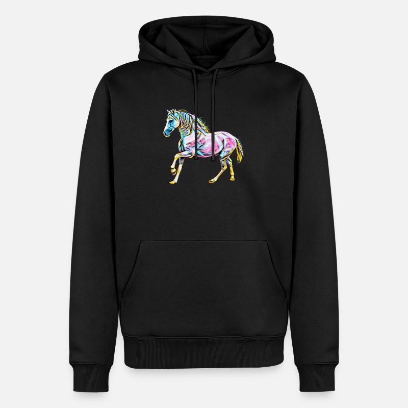 Cheval - Sweat à capuche Premium bio Homme - noir