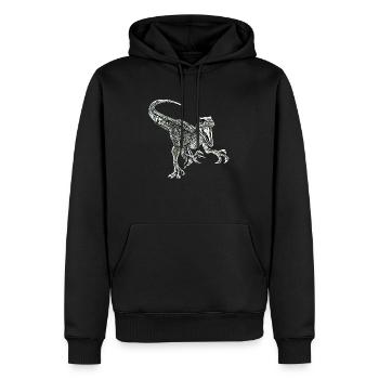 Velociraptor - Sweat à capuche Premium bio Homme - noir - Devant - Nico (187cm)