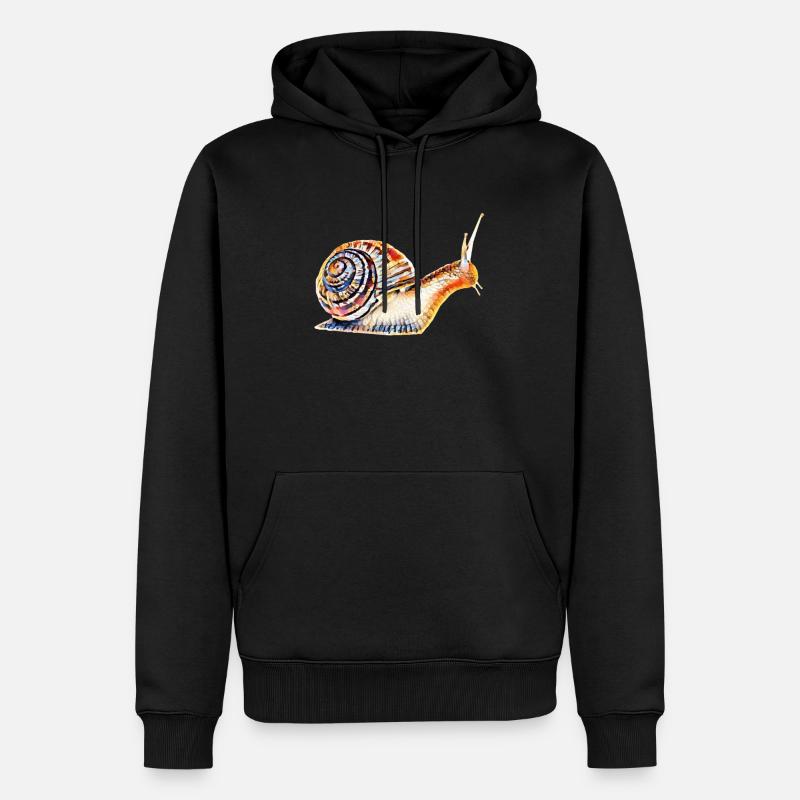 Schnecke - Männer Premium Bio Hoodie - Schwarz