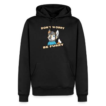 Don't Worry Be Furry - Furry Fandom Fursuiter - Männer Premium Bio Hoodie - Schwarz - Vorne - Nico (187cm)