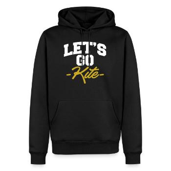 Allons cadeau de t-shirt kite shore kite kite - Sweat à capuche Premium bio Homme - noir - Devant - Nico (187cm)