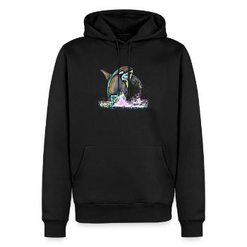 Orca - Sweat à capuche Premium bio Homme - noir - Devant - Nico (187cm)
