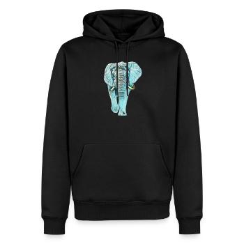 elephant - Men’s Premium Organic Hoodie - black - Front - Nico (187cm)