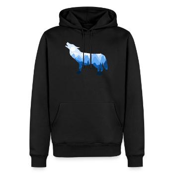Wolf Wölfe Berge Natur Wild Wildnis Geschenk - Männer Premium Bio Hoodie - Schwarz - Vorne - Nico (187cm)