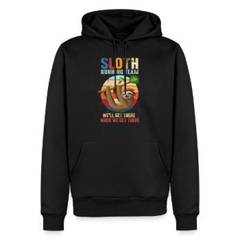 Faultier Lauf Laufen Joggen Team Marathon Geschenk - Männer Premium Bio Hoodie - Schwarz - Vorne - Nico (187cm)